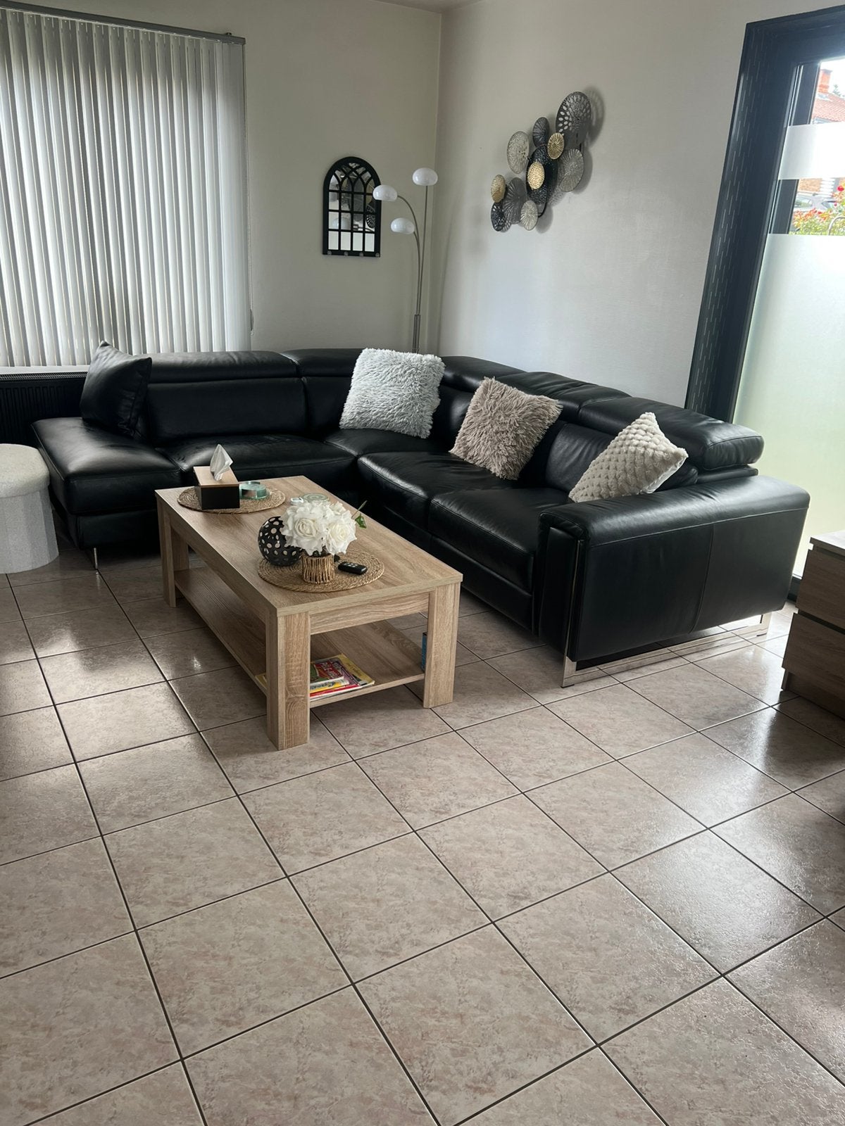 Saldo, en cuir noir, Maison & Meubles, Enlèvement, Comme neuf, Cuir