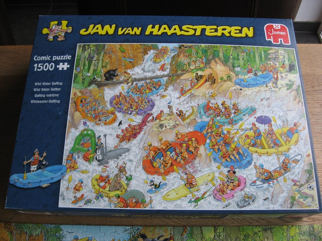 Jan Van Haasteren Jumbo Puzzel Wild Water Raften 1500 st, Ophalen of Verzenden, 500 t/m 1500 stukjes, Nieuw, Legpuzzel