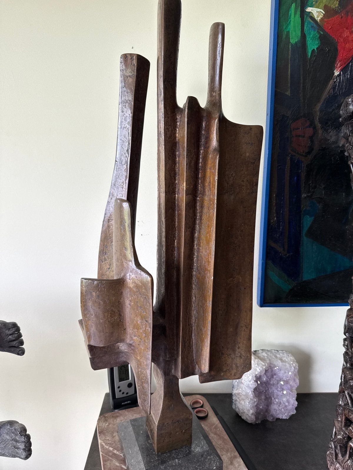 Enige en uniek bronzen beeld 1970, Antiek en Kunst, Kunst | Beelden en Houtsnijwerken, Totempaal, Brons, Abstract, 50 - 100 cm