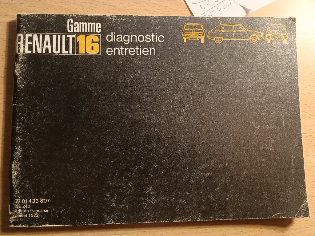 Notice conduite entretien  Renault R16 + R16TS  juillet 1972, Enlèvement