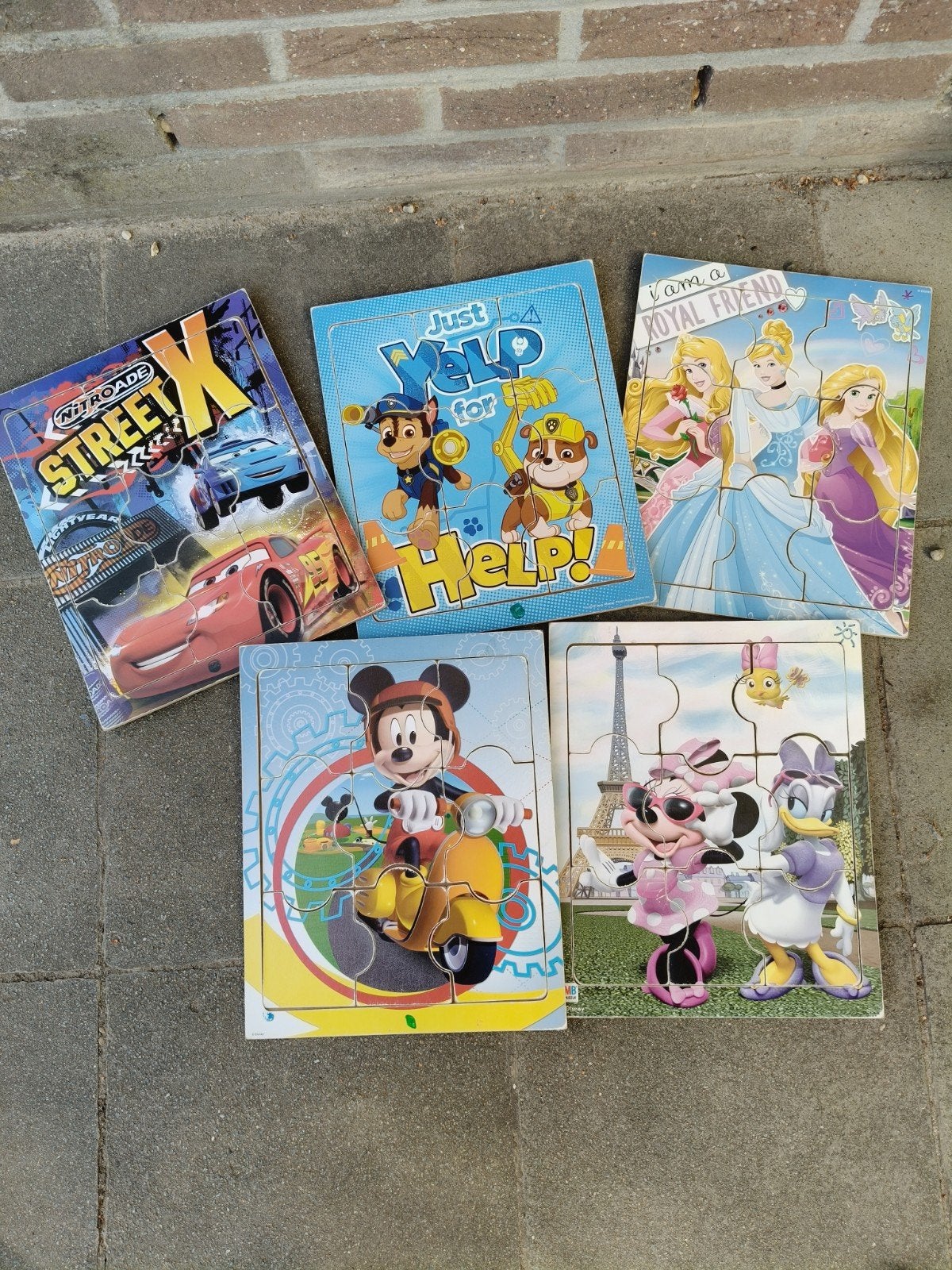 5 puzzels Disney met negen stukjes, Kinderen en Baby's, Ophalen, Gebruikt