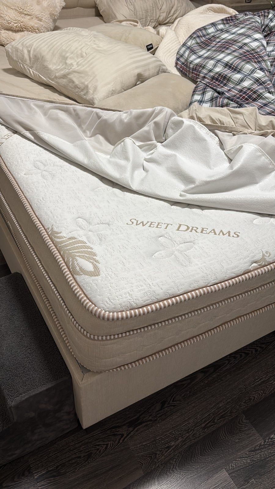 Matras te koop, Huis en Inrichting, Slaapkamer | Boxsprings, Gebruikt, 160 cm, 200 cm, Tweepersoons, Beige, Ophalen