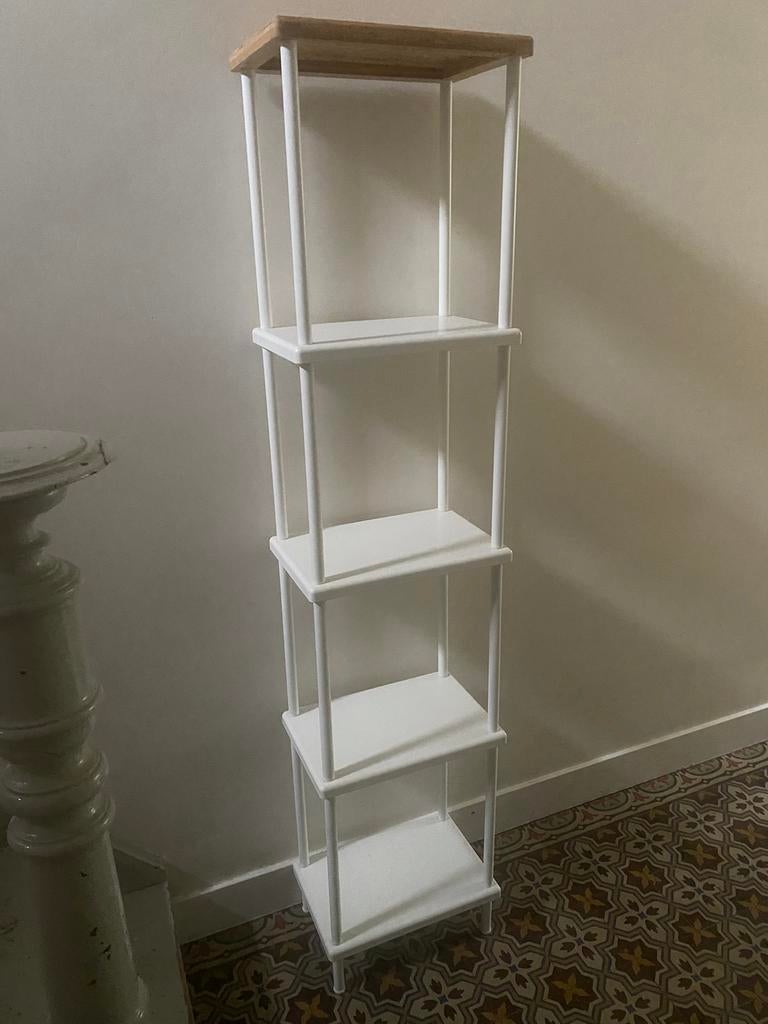 Étagère en métal blanc et bambou Ikea, Enlèvement, Comme neuf