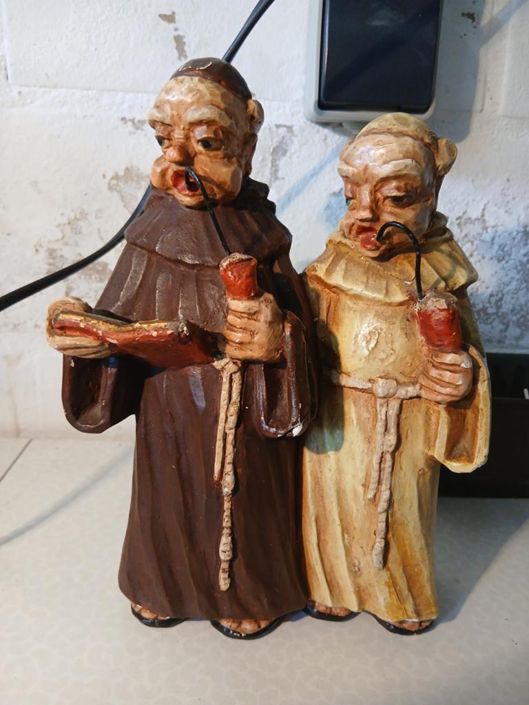 2 rokende monniken kalk, Antiek en Kunst, Ophalen of Verzenden