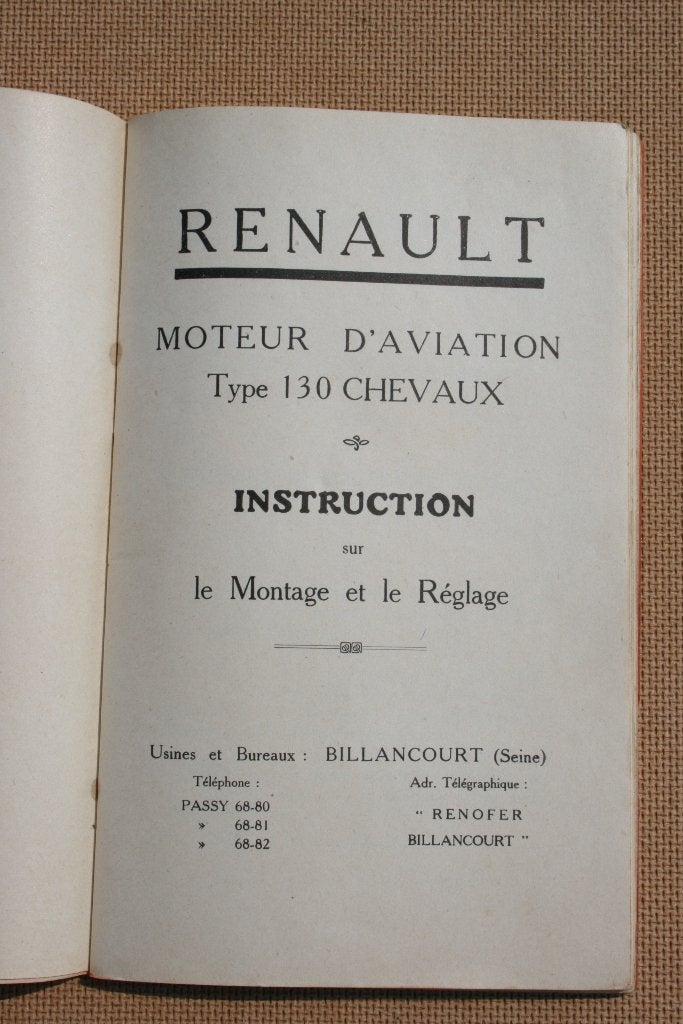 Luchtvaart Aero-motor 130 PK Renault Char Schneider 1916 WO1, Verzamelen, Ophalen of Verzenden, Overige soorten
