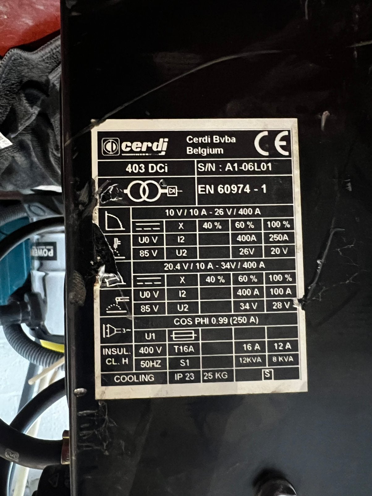 Lasapparaat Cerdi 403 DCi 400A - elektrode / TIG DC, Enlèvement, Comme neuf, Inverter