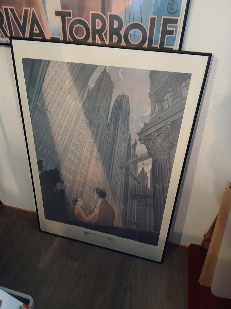 Grote affiche van francois schuiten in kader, Huis en Inrichting, Ophalen