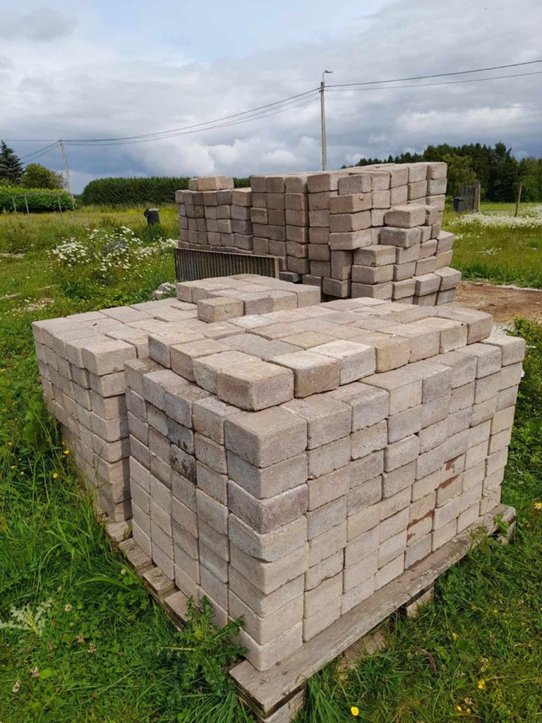 Getinte betonklinkers (roze-grijs), Tuin en Terras, Tegels en Klinkers, Ophalen, Beton