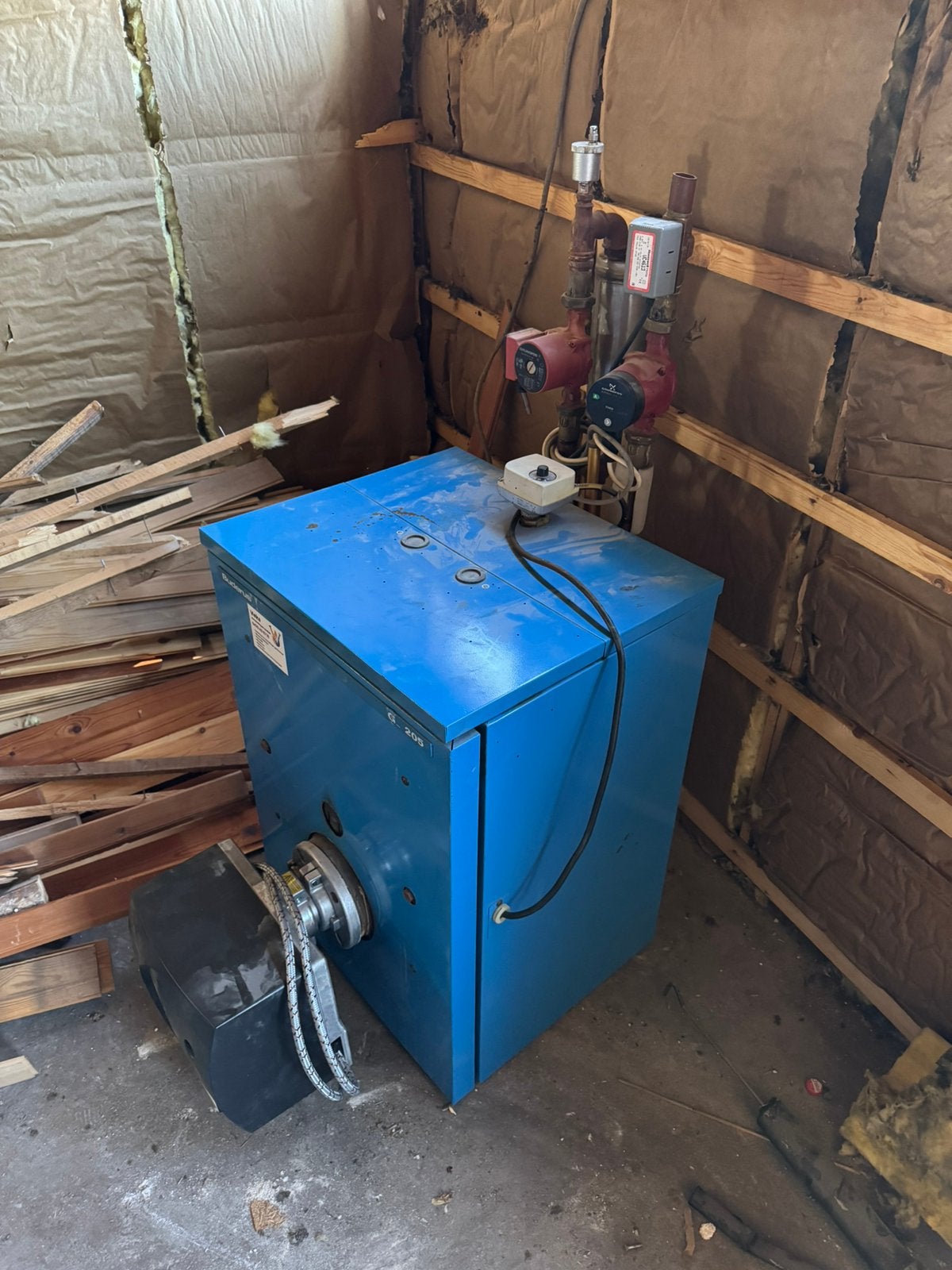 Mazoutketel met nieuwe brander, Doe-het-zelf en Bouw, Ophalen, Gebruikt