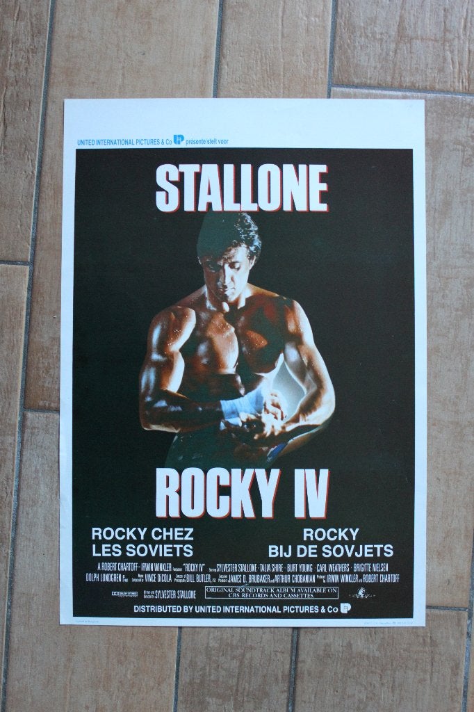 filmaffiche Sylvester Stallone Rocky 4 filmposter, Enlèvement ou Envoi, Rectangulaire vertical, A1 jusqu'à A3, Comme neuf