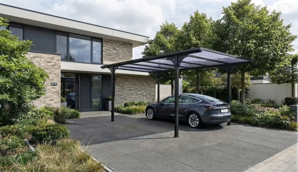 Aluminium carport grijs 5 x 3m, Tuin en Terras, Ophalen, Gebruikt, Carport