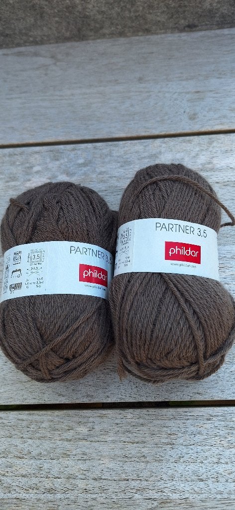 500g Phildar Partner 3,5 bruin, Hobby & Loisirs créatifs, Enlèvement ou Envoi, Neuf, Tricot ou Crochet, Laine ou Fils