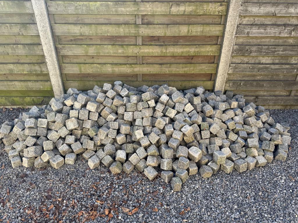 Kleine granieten kasseien, Tuin en Terras, Grind, Keien en Split, Ophalen, Gebruikt, Grijs, Graniet