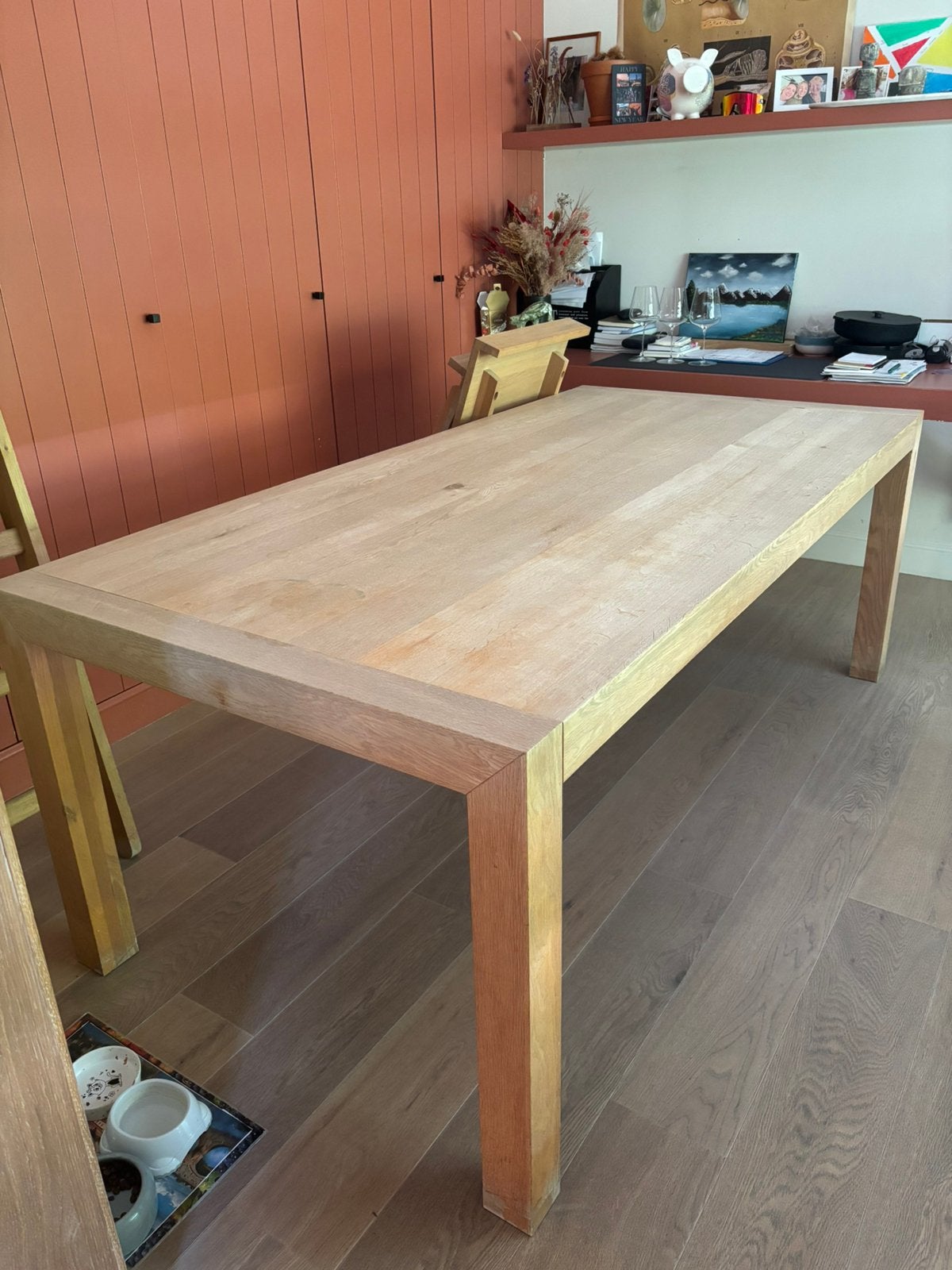 Autentieke eikenhouten tafel van 100x200, Ophalen, Gebruikt, 100 tot 150 cm, Eikenhout