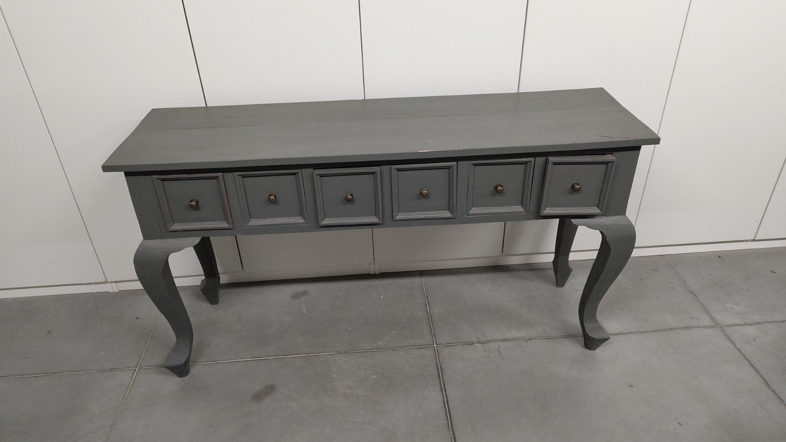 buffet en bois gris-vert, Maison & Meubles, Enlèvement, Utilisé, Rectangulaire, Pin