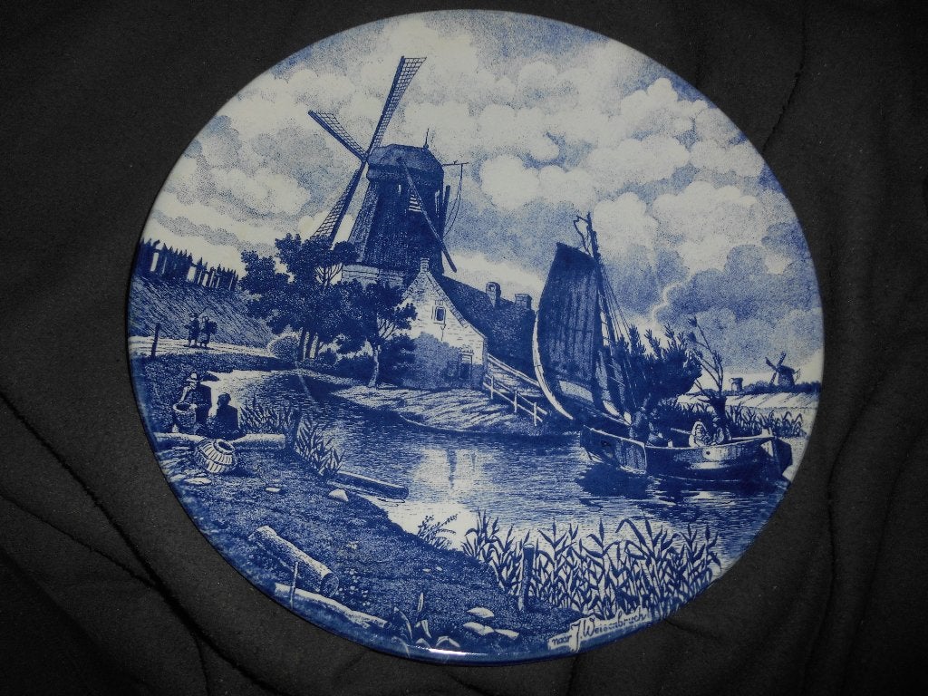 Assiette Delfts Blauw Chemkefa signé Weisembruck 30cm, Antiek en Kunst, Ophalen of Verzenden