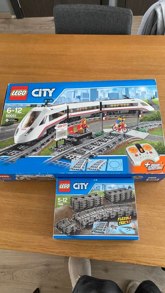 Lego City Hogesnelheidstrein 60051 + 7499 Flexibele Rails, Ophalen, City, Lego, Zo goed als nieuw