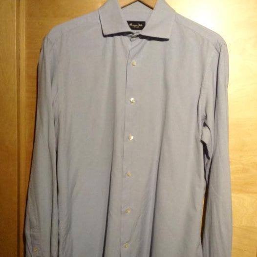 Massimo Dutti herenshirt L, Ophalen of Verzenden, Zo goed als nieuw, Blauw, Halswijdte 41/42 (L)