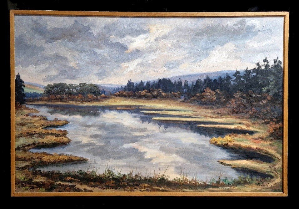 Fernand PONTHIER 1885-1952, groot schilderij., Ophalen, Gesigneerd, Doek