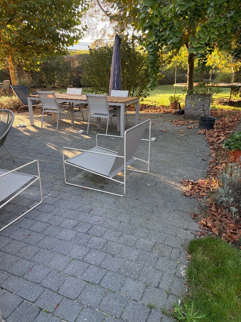 50m2 blauwgrijze klinkers 15 x 15 cm, Tuin en Terras, Ophalen, Gebruikt, Klinkers, 10 m² of meer