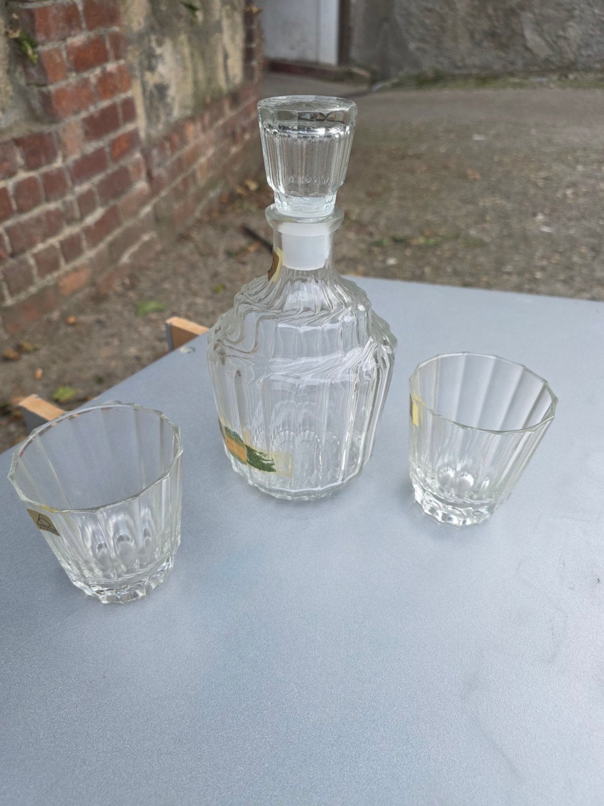 Service à whisky vintage Westminster Oberglas - carafe + 6 v, Verzamelen, Ophalen of Verzenden, Zo goed als nieuw, Borrel- of Shotglas