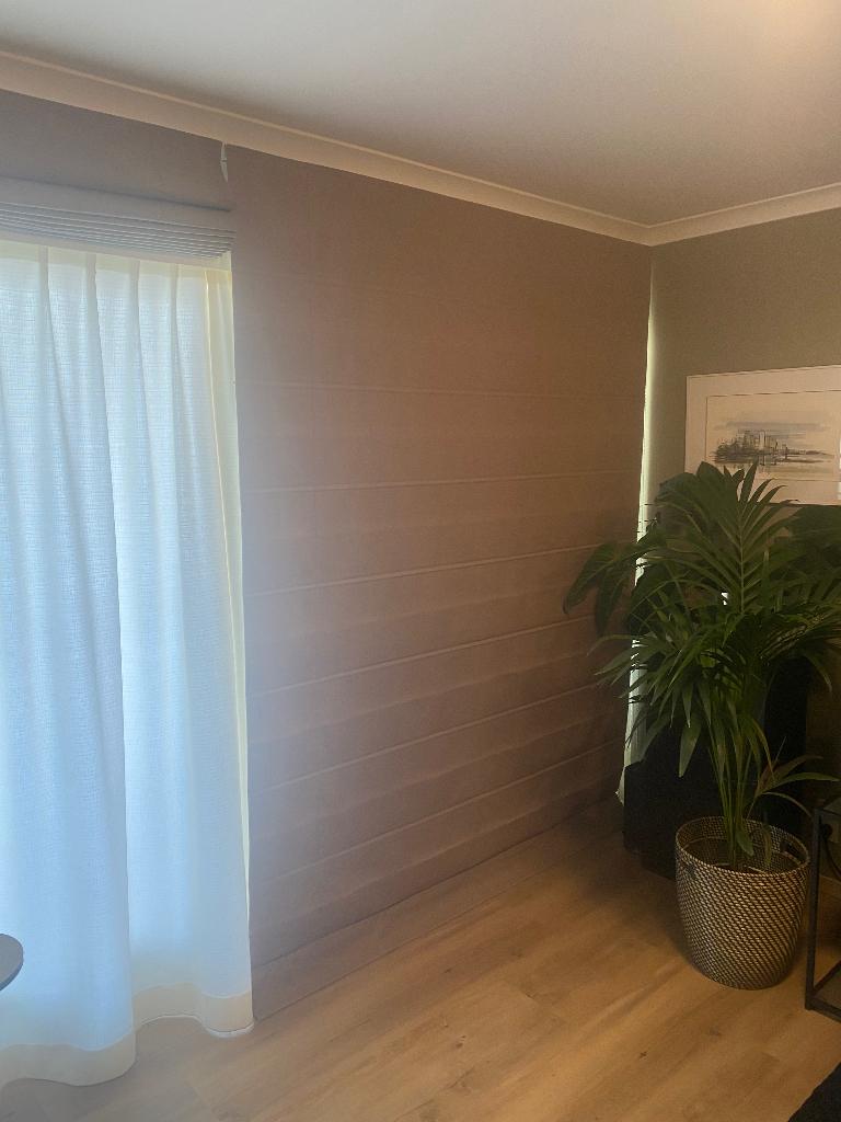 Vouw gordijnen, Huis en Inrichting, Ophalen, Gebruikt, Bruin, 200 cm of meer