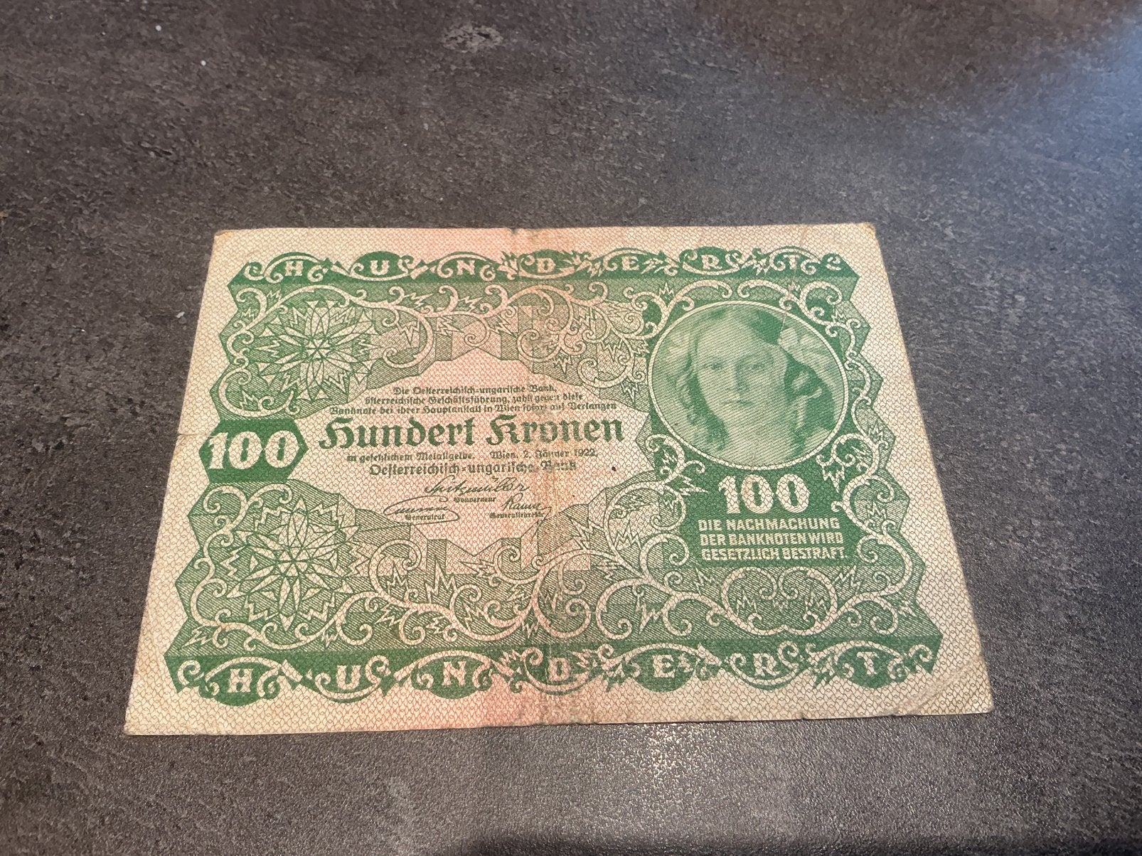 Oostenrijk Hongarije 100 kronen 1922, Ophalen of Verzenden