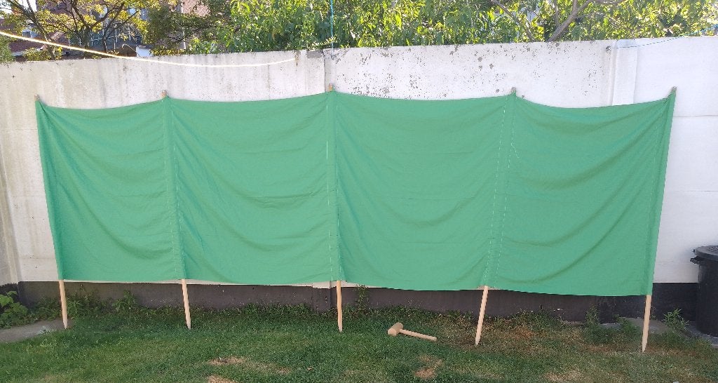 GROEN STRANDZEIL OF WINDSCHERM, Ophalen, Gebruikt