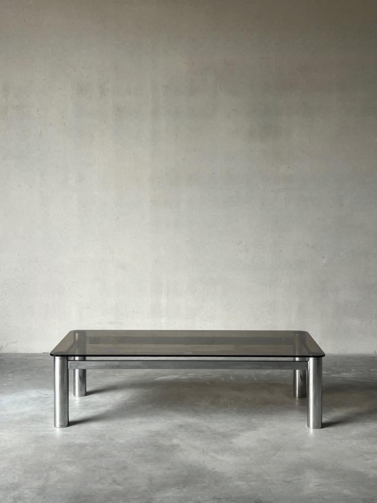 Vintage Italiaanse chroom salontafel, Antiek en Kunst, Ophalen