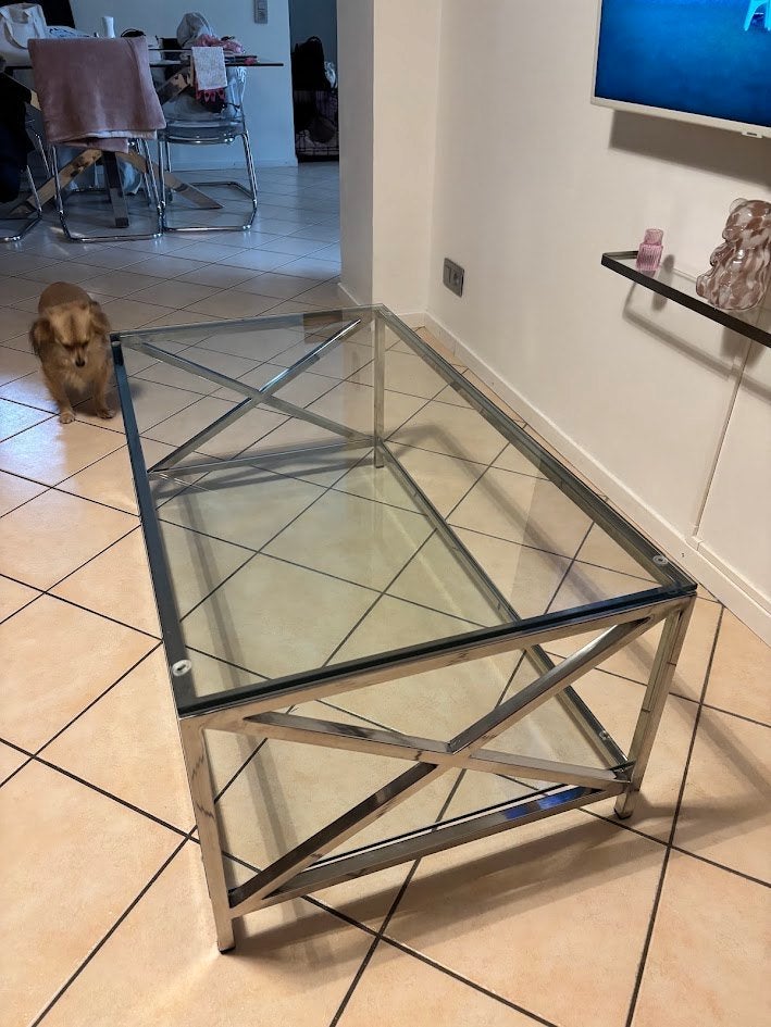 table basse en verre, 100 à 150 cm, Verre, Enlèvement, Utilisé