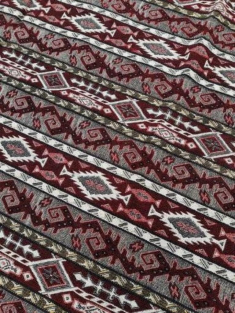 Kleed tafelkleed bordeaux rood grijs tweezijdig franje, Huis en Inrichting, Ophalen of Verzenden, Zo goed als nieuw, Tweezijdig