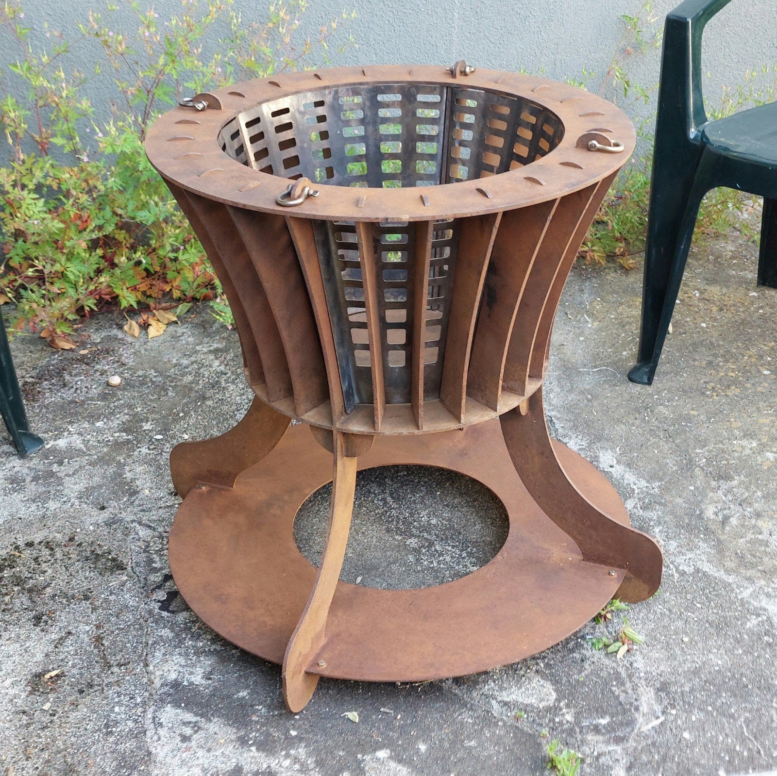 Foyers Liégeois Cortenstaal Vuurkorf, Tuin en Terras, Vuurkorven, Gebruikt, Vuurton, Ophalen