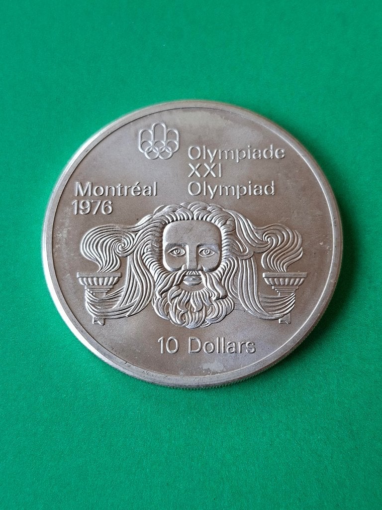 1974 Canada 10 dollars en argent OS Montreal Zeus, Envoi, Amérique du Nord, Monnaie en vrac, Argent