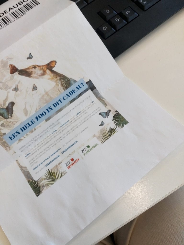 Cadeaubon zoo of Planckendael waarde 25 euro, Eén persoon, Cadeaubon, Pretpark
