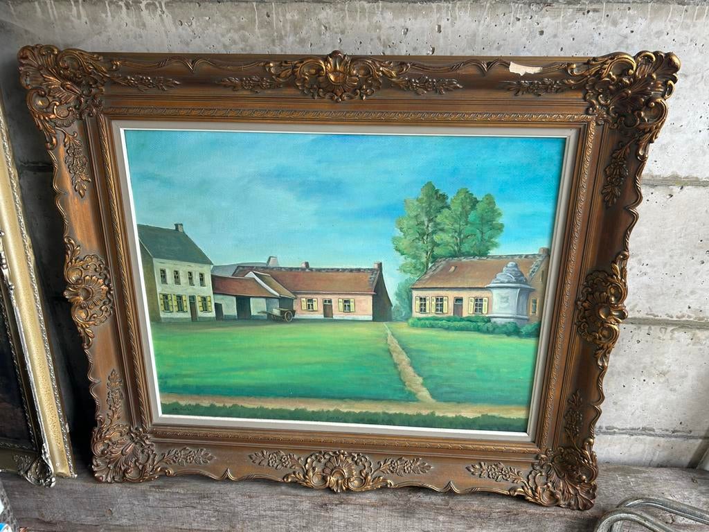 Schilderij grasveld/boerderij A. Van Baelen, Ophalen