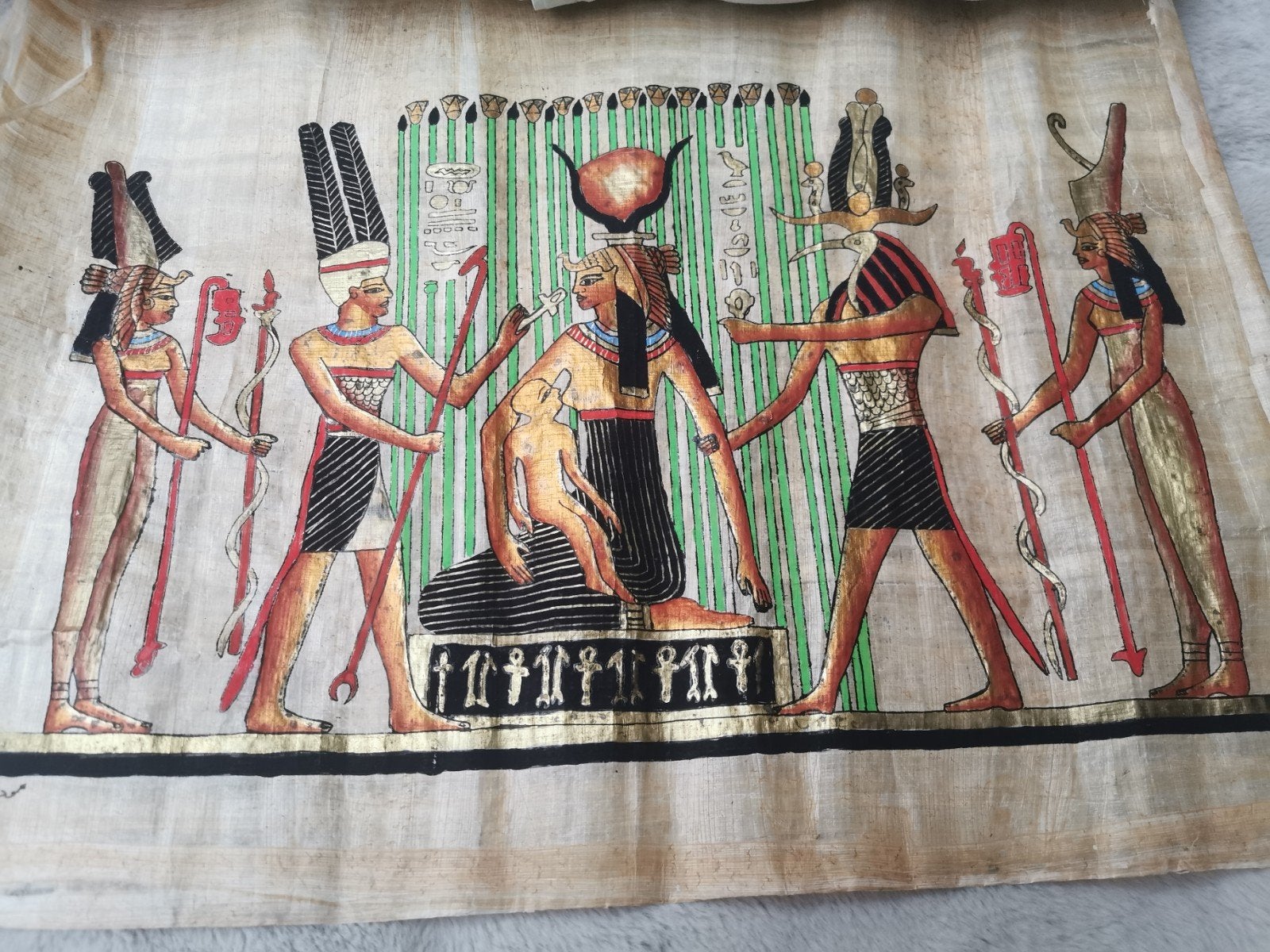 Heel mooi  Égypte papyrus schilderij, Ophalen of Verzenden