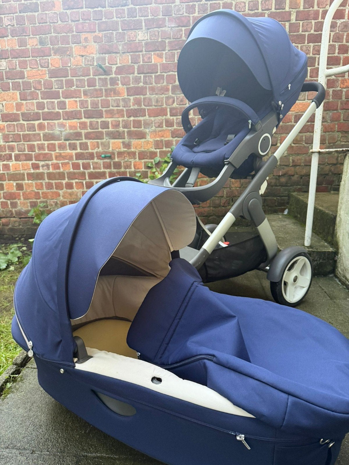 STOKKE Xplory kinderwagen met reiswieg — Zeer goede staat, Ophalen of Verzenden, Kinderwagen, Met reiswieg