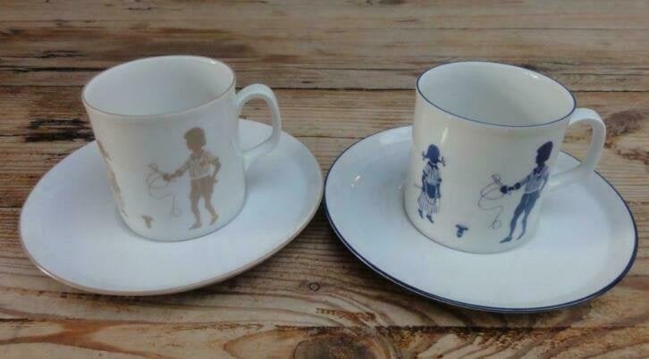 SALE 2 MOSA kop en schotels, tollende kinderen, Huis en Inrichting, Keuken | Servies, -, -, Ophalen of Verzenden, Zo goed als nieuw
