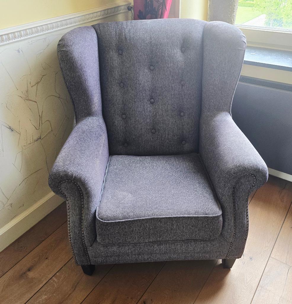 Grijze fauteuil, Huis en Inrichting, Fauteuils, Ophalen, Stof