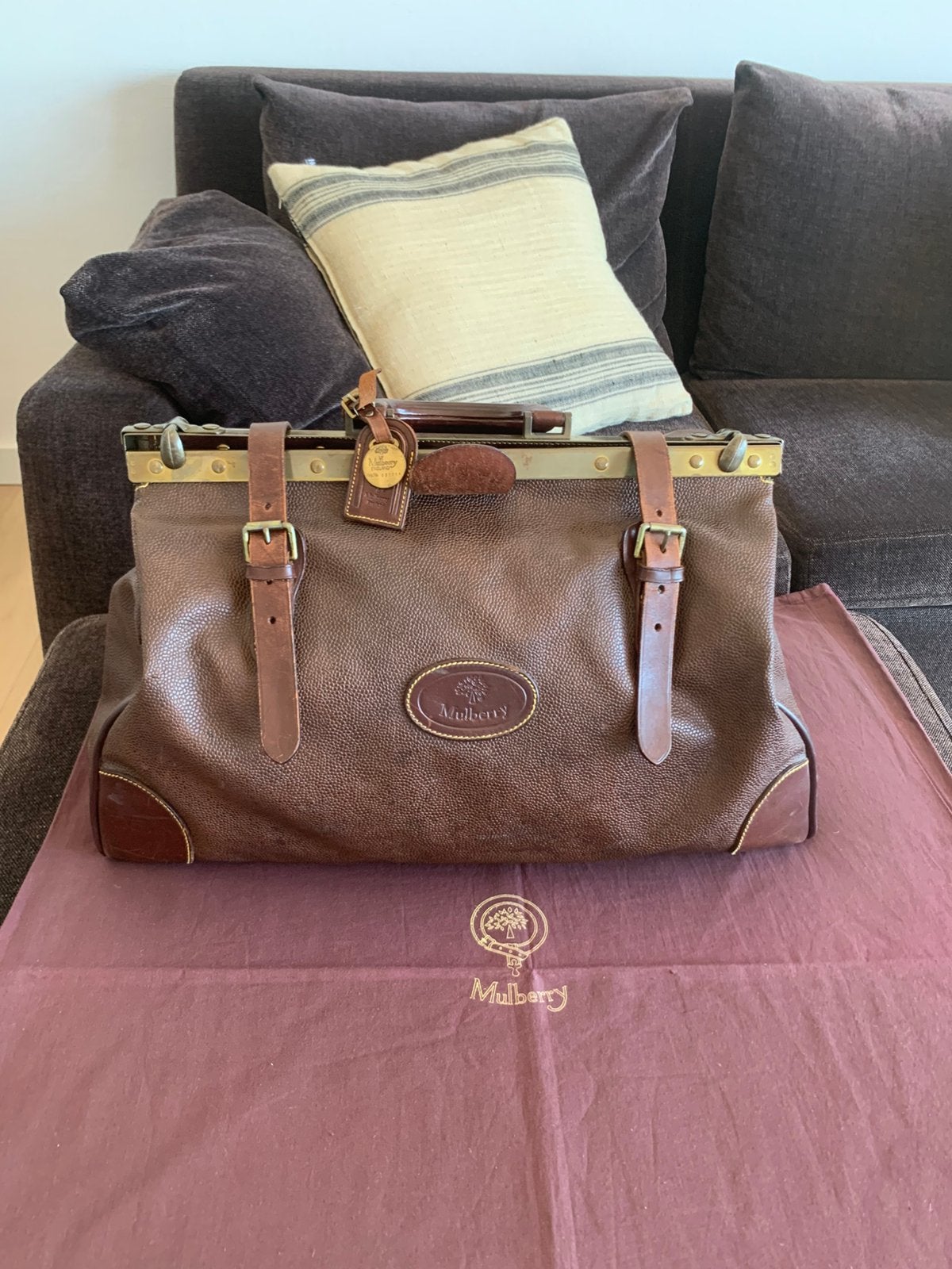 Vintage reistas Mulberry, 40 tot 60 cm, 30 cm of meer, Bruin, Ophalen of Verzenden