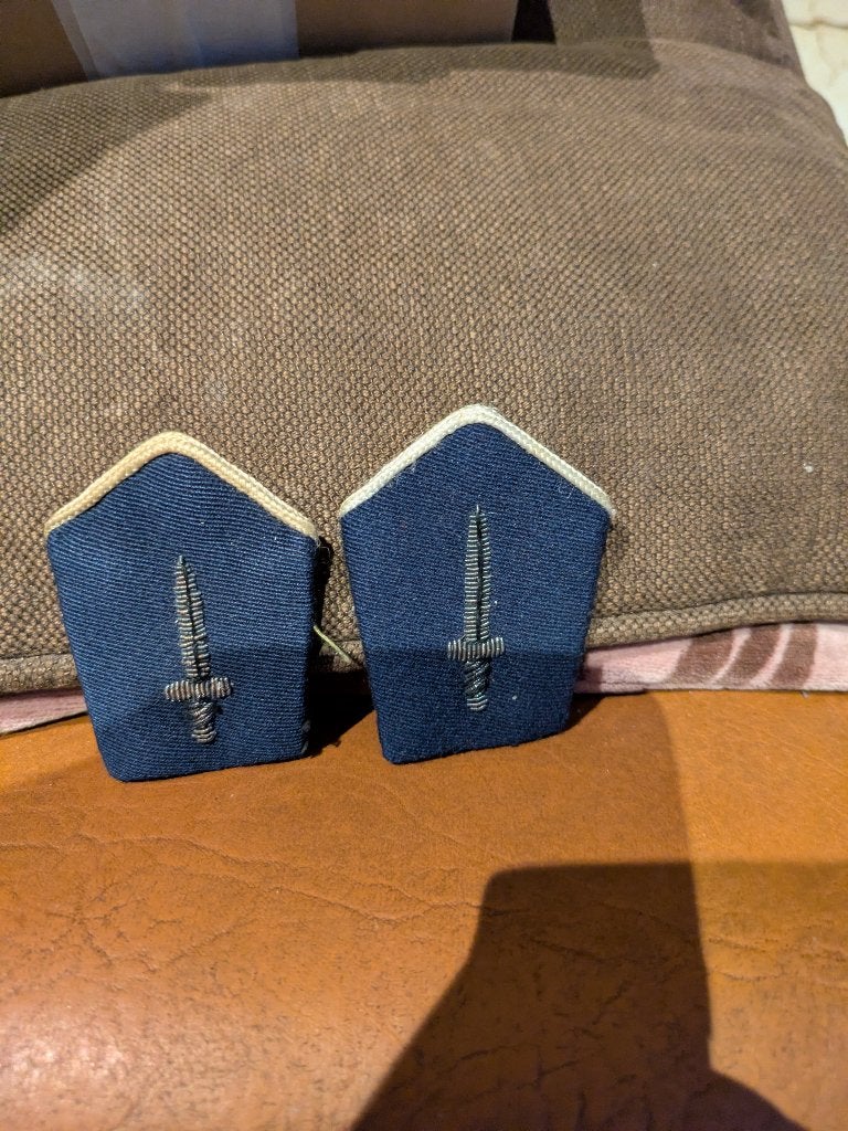 Koppel kraagspiegels politie, Verzamelen, Ophalen of Verzenden, Rijkswacht, Embleem of Badge