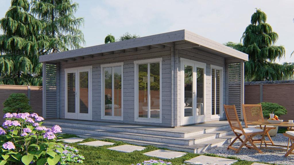 Blokhut - Tuinhuis Hildegard | 44 mm | vuren onbehandeld, Verzenden, Nieuw