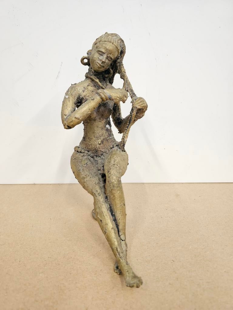antiek Nepalees Parvati-beeld., Ophalen of Verzenden, Beeld