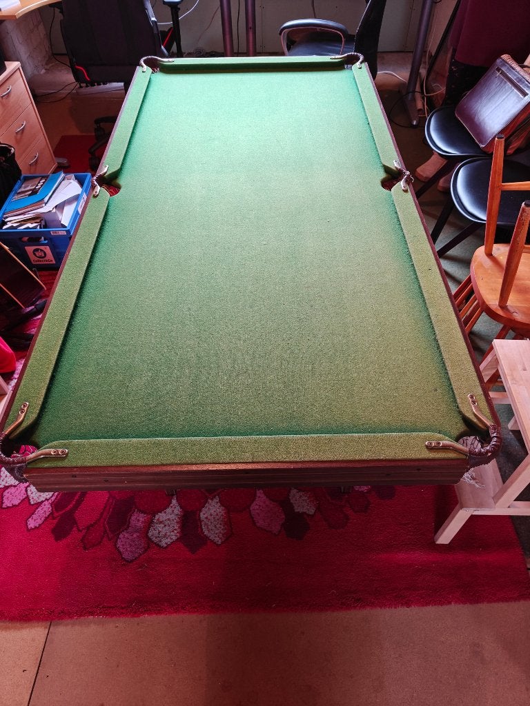 Retro snooker-/pooltafel met Aramith ballen, Sport en Fitness, Biljarten en Poolen, Ophalen, Gebruikt, Pooltafel