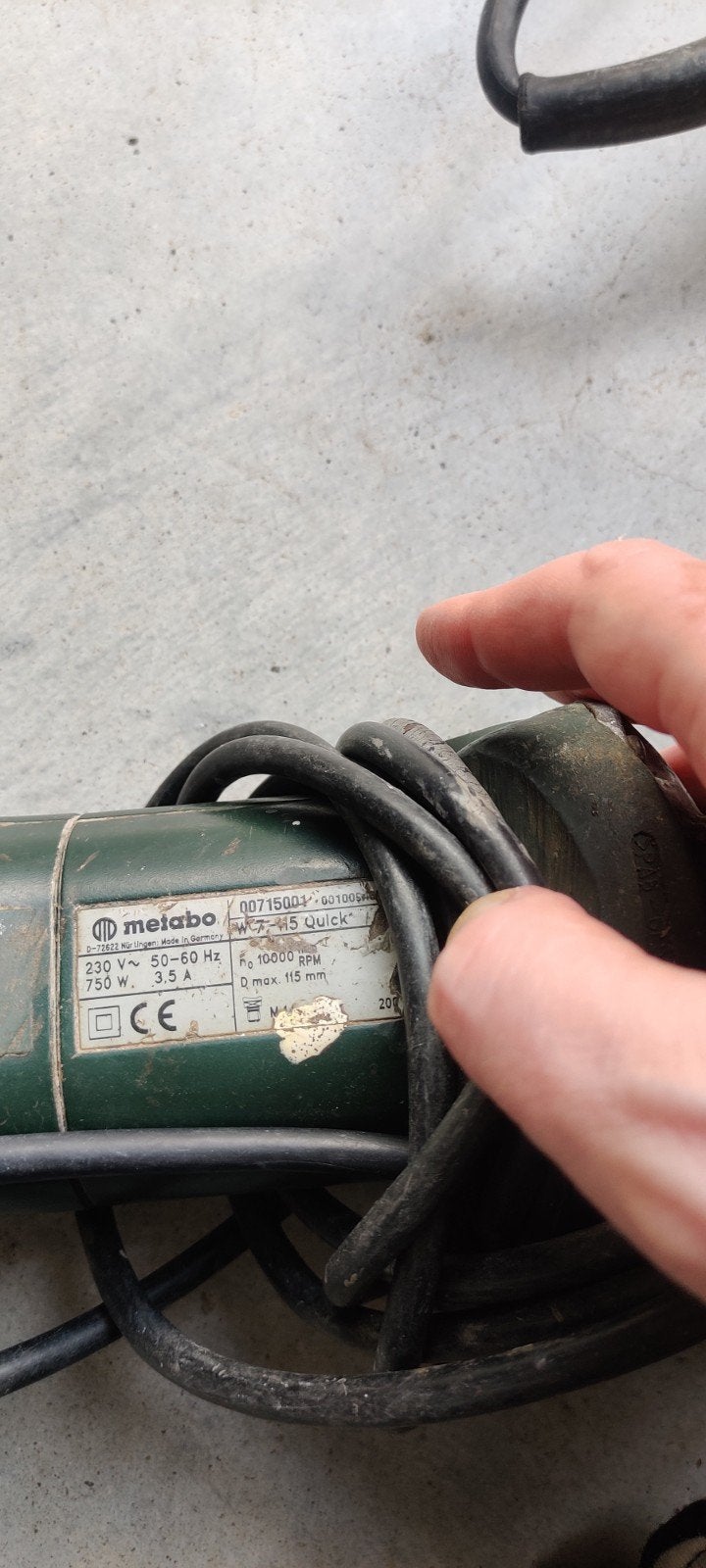 Haakse slijper , Metabo, Doe-het-zelf en Bouw, Gereedschap | Slijpmachines, Ophalen, Gebruikt, 700 tot 1000 watt, Haakse handslijpmachine