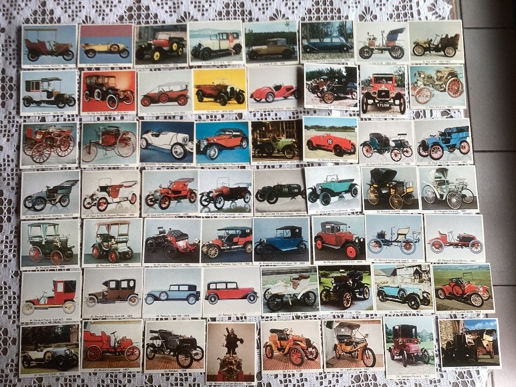 85 prenten chromos Oldtimers RIZLA CHEWING GUM, Verzamelen, Ophalen of Verzenden, Gebruikt