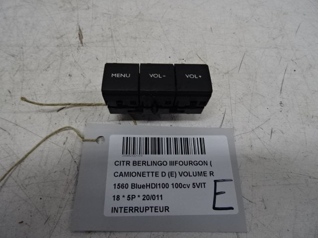 COMMUTATEUR Citroën Berlingo (01-2008/04-2021) (98110413ZD), Citroën, Kontakt-citroen@citroen.com, Utilisé, Citroën Deutschland GmbH