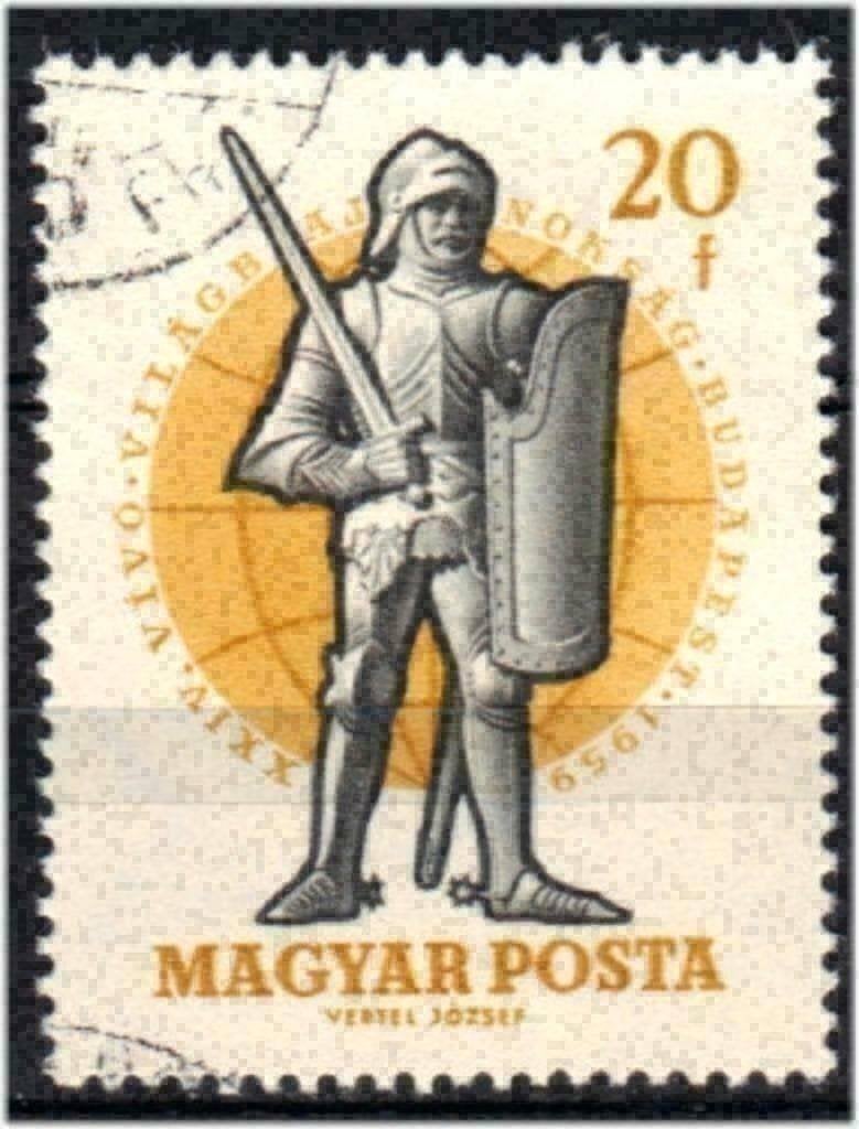 Hongarije 1959 - Yvert 1296 - Kampioenschap schermen (ST), Verzenden, Gestempeld