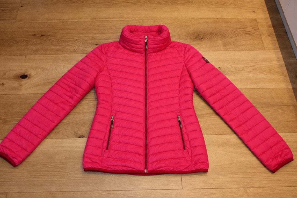 warme gewatteerde fushia-roze jas van Superdry, maat S, Kleding | Dames, Superdry, Ophalen of Verzenden, Zo goed als nieuw, Roze