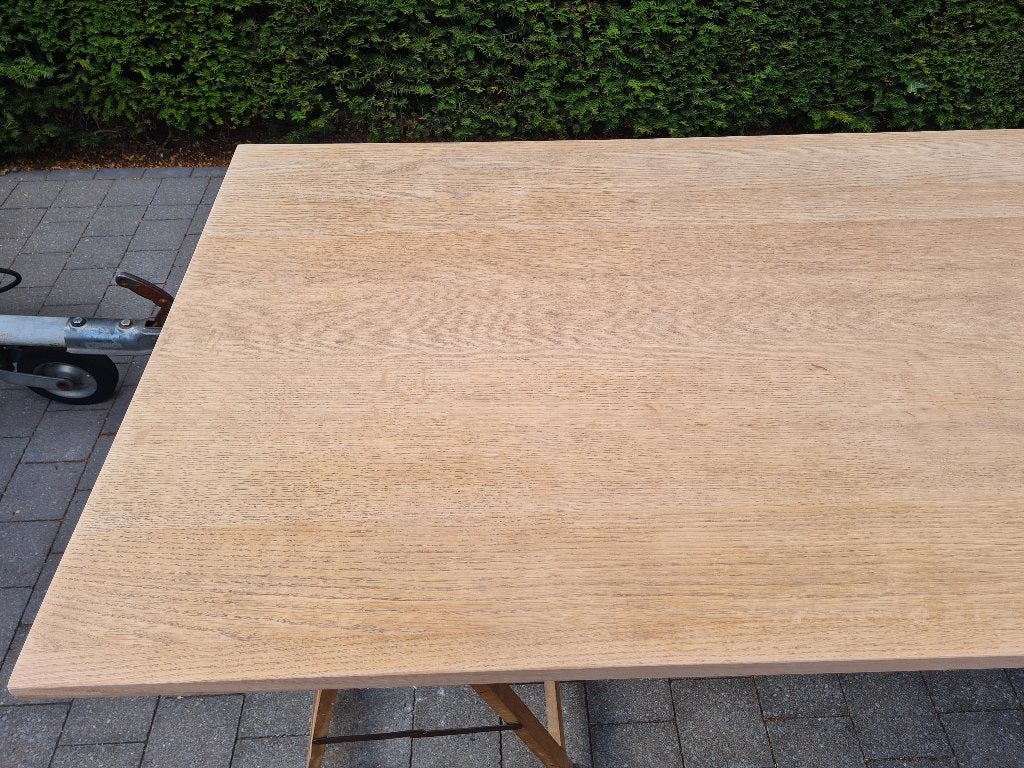 massief eiken tafelblad 195 x 85 x 3 cm, Antiek en Kunst, Ophalen